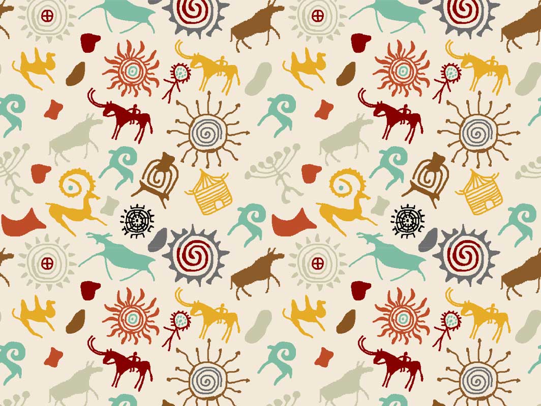 Tribal Cave Art Seamless Pattern