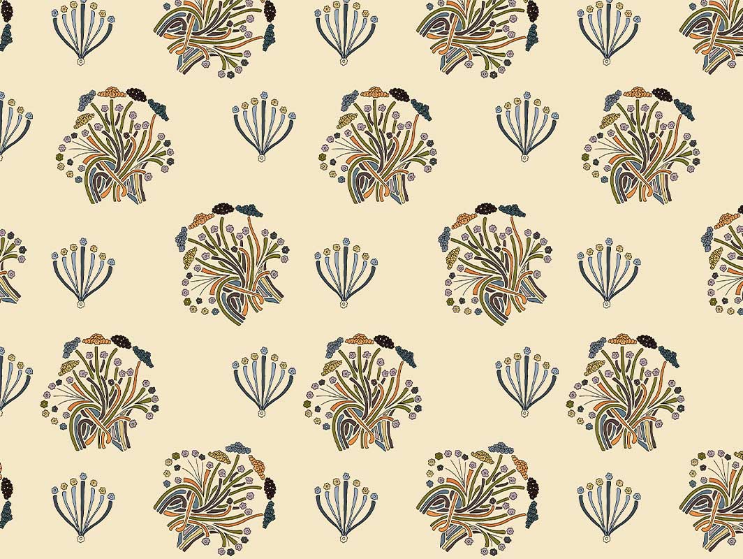 stylized floral motifs